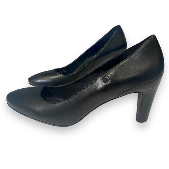 Ecco Shoes - Ecco | Womens Black Leather Classic Comfort Pump Heels | Size 41